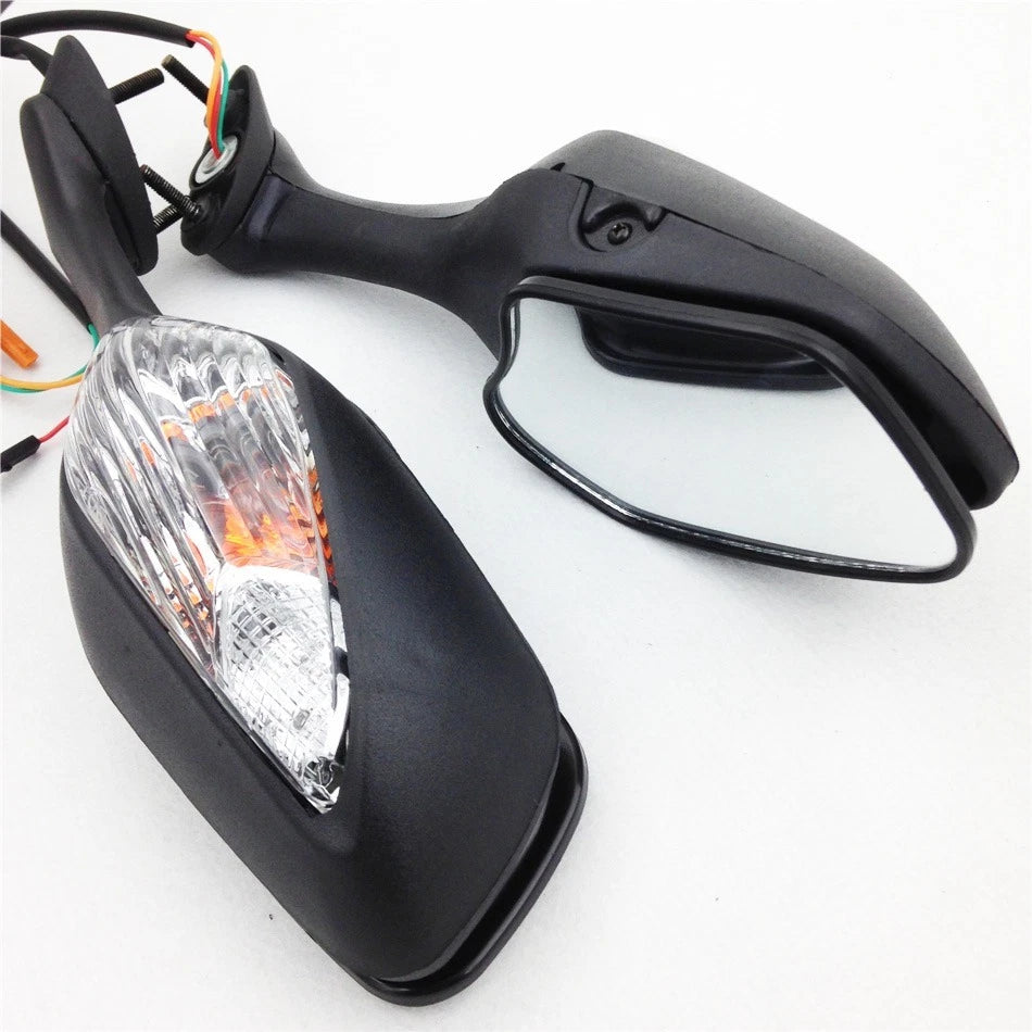 Set of 2 Black Side Mirrors with Turn Signals for Honda CBR 1000RR (2008–2012)