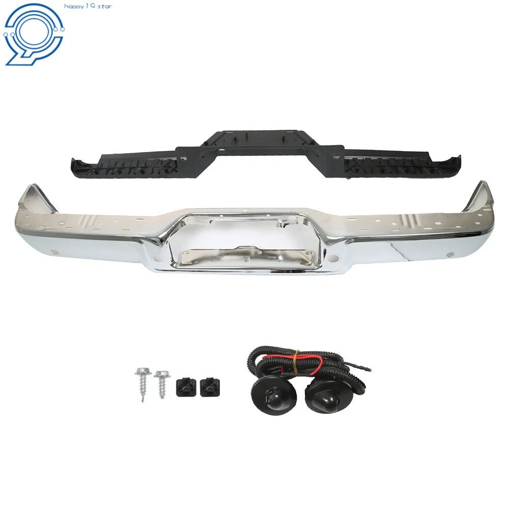 Chrome Steel Rear Step Bumper for Ford F-150 (2004–2006) with Sensor