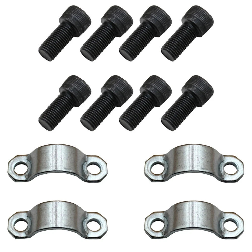 Set of 4 Cross Straps w/ 8 Propshaft Strap Screws for JCB (116/00525, 826/00892)