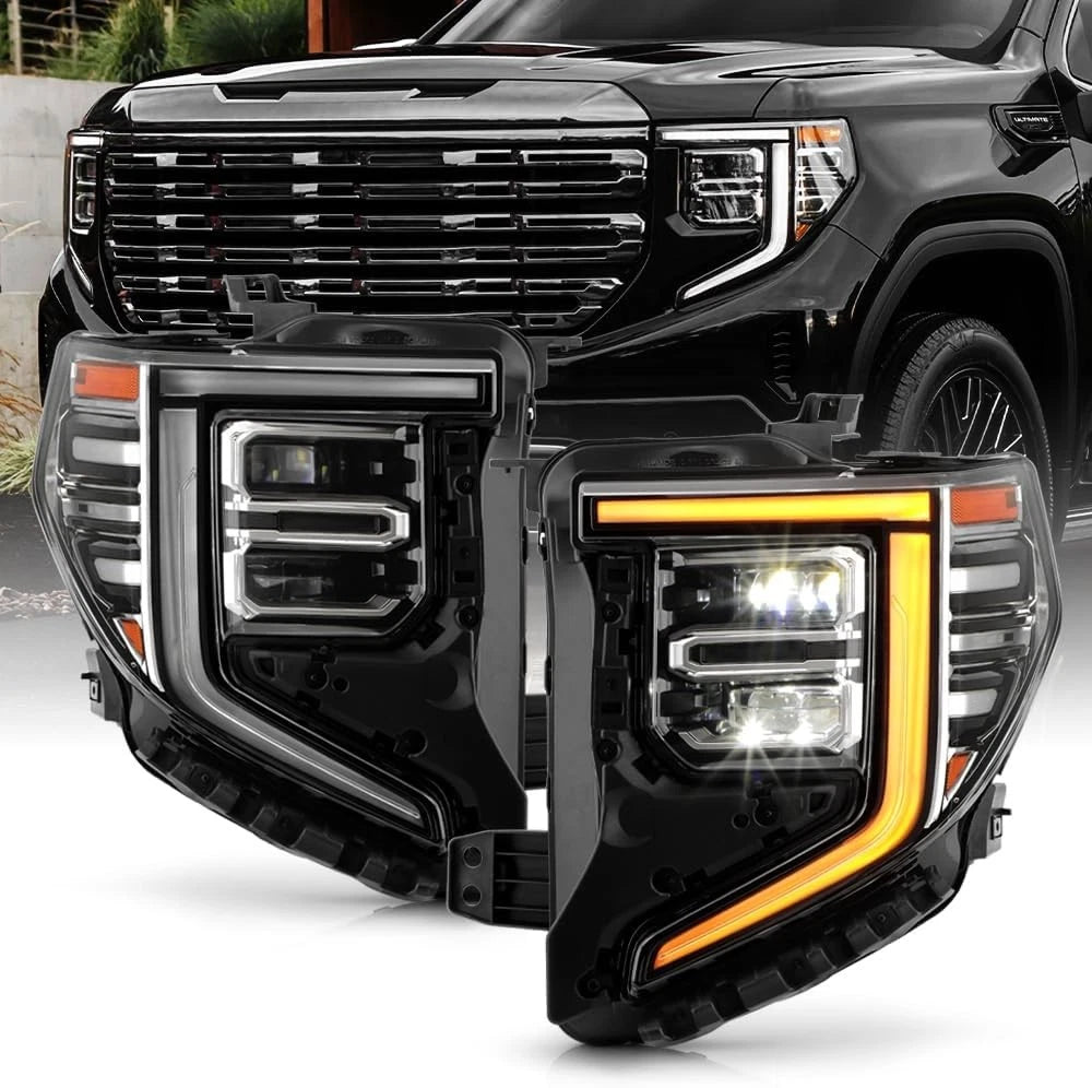 Full LED Headlights Pair for GMC Sierra 1500 SLT Denali (2022–2025)