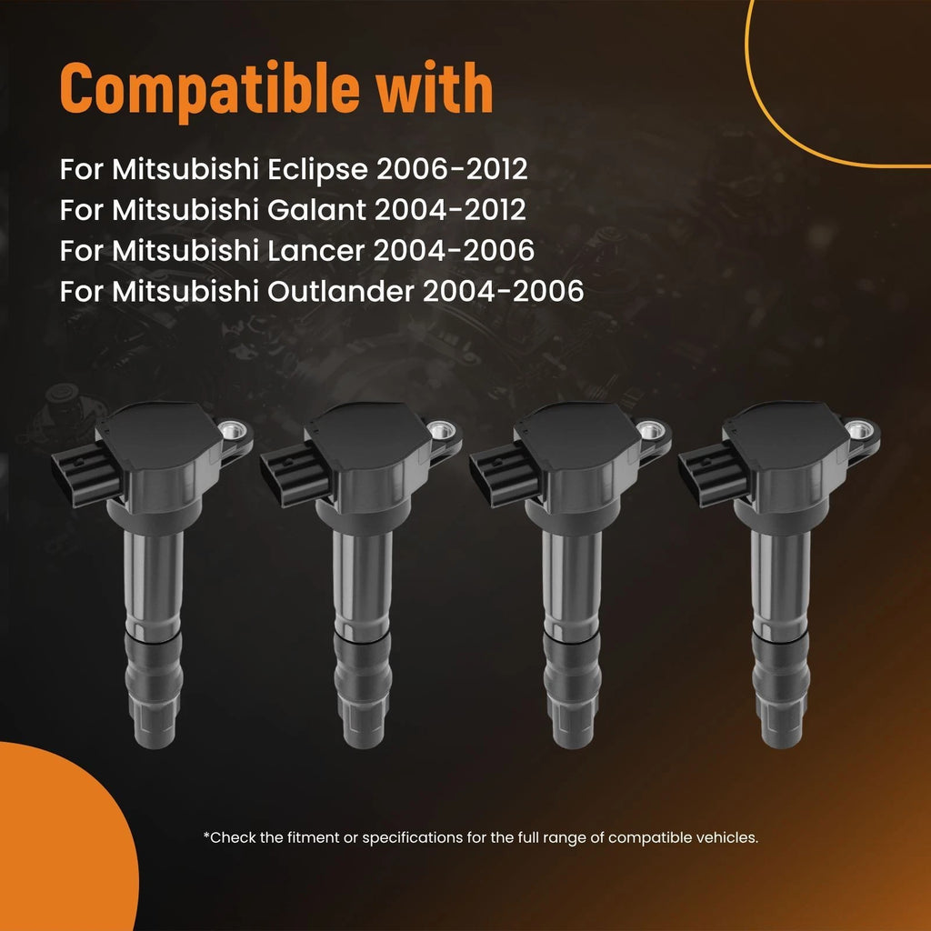 Set of 4 Ignition Coils for Mitsubishi Eclipse Galant Lancer Outlander (2004-2012)