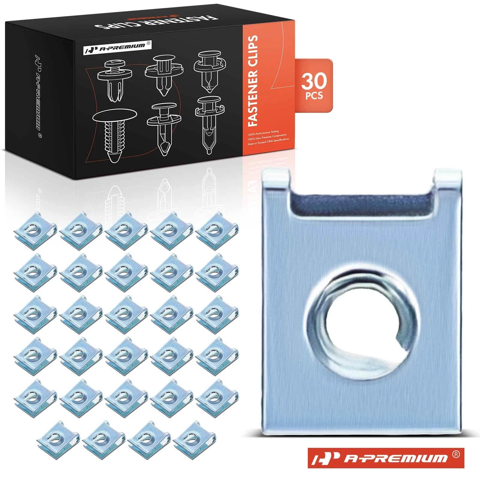 30Pcs M5 Metal Bumper U-Nut Retainer Fastener for Honda Model