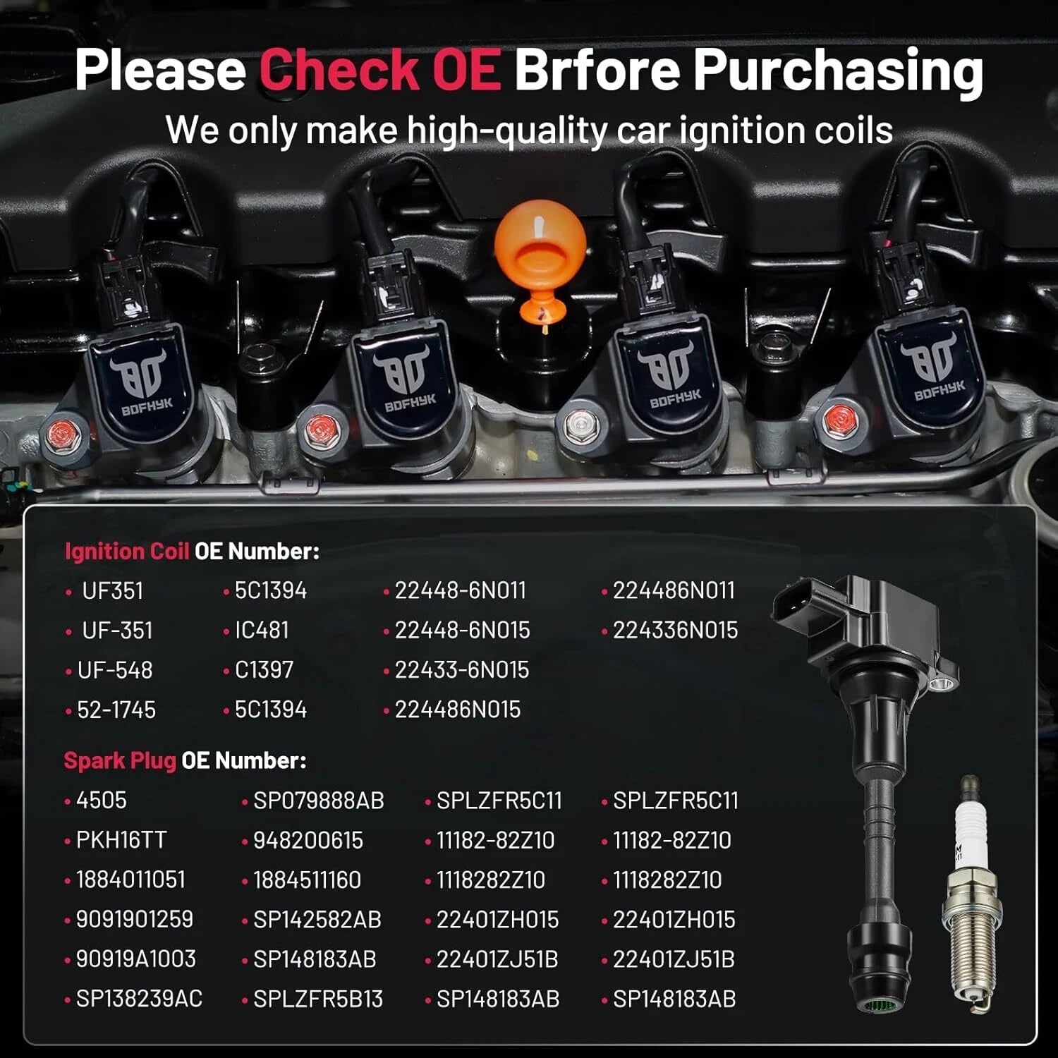 Ignition Coils & Spark Plugs for Nissan Sentra 1.8L L4 (2002-2006)