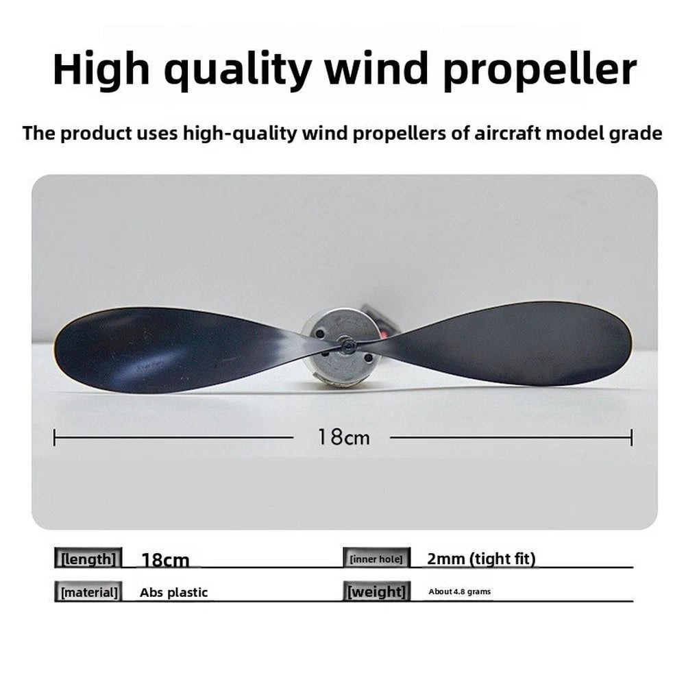 Wind Turbine Generator Fan Motor with LED Bulb (18cm)