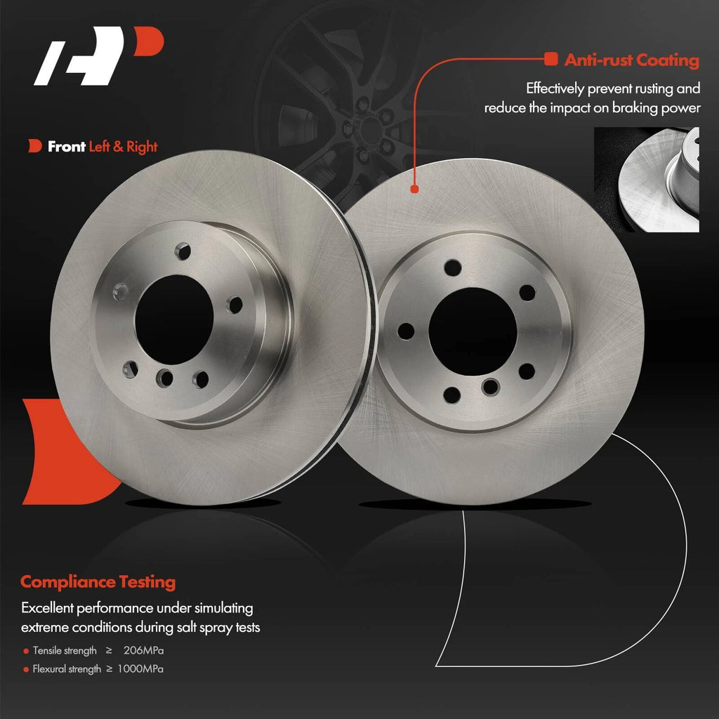 Front Disc Brake Rotors & Ceramic Pads for BMW E60 525i 2004-2007