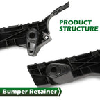 Set of 2 Front Bumper Retainer Brackets for Mazda 3 & 3 Sport