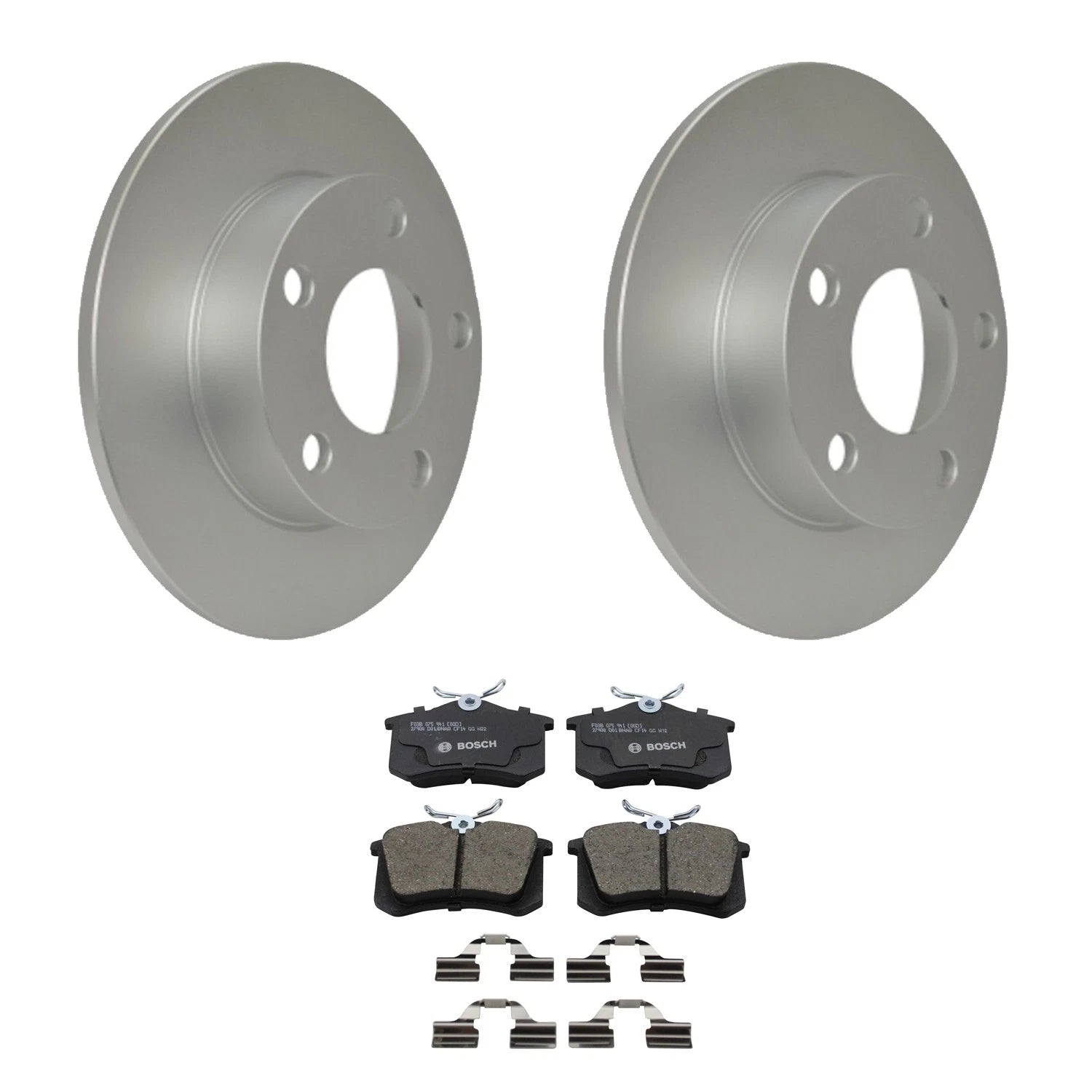 Set of 4 Hella Rear Rotors & Bosch QuietCast Pads for Audi A8 (2003–2009)