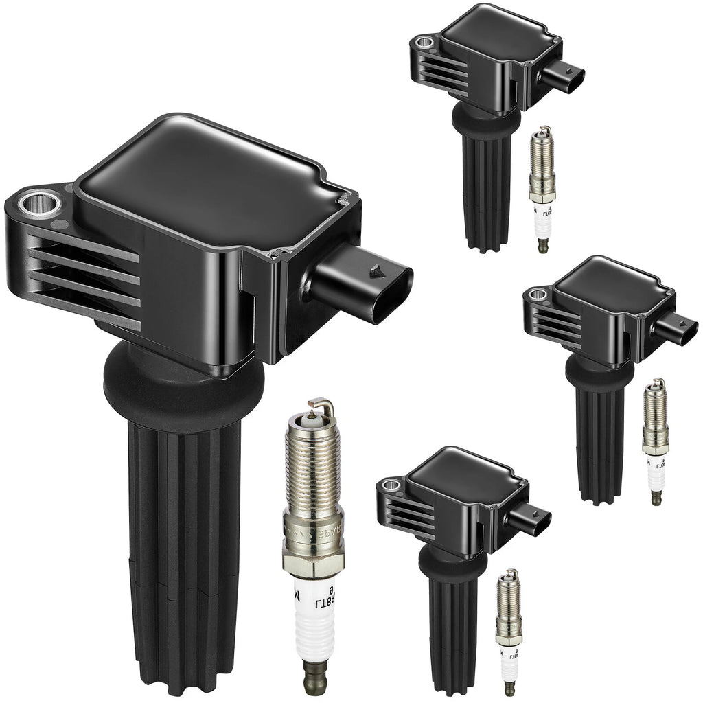 Ignition Coil and Spark Plug Kit for 2013–2018 Ford Focus 2.0L L4 (4PC)