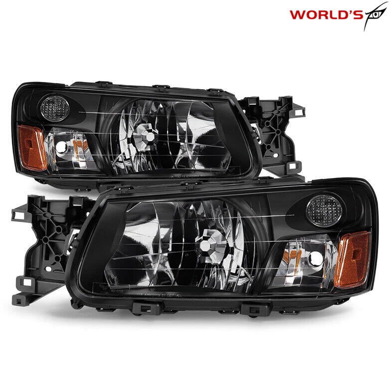 Headlight Assembly for Subaru Forester (2003–2004) Halogen Black Housing