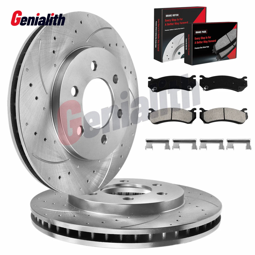 305mm Front Drilled Brake Rotors & Pads for Chevy Silverado 1500 (2007–2018)