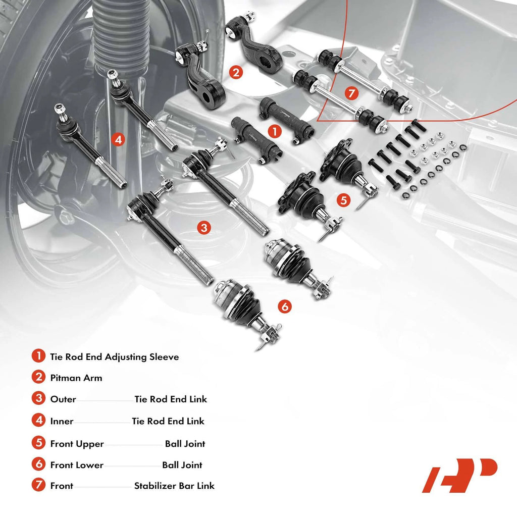 Set of 14 Front Sway Bar Link Tie Rod Ends for Chevy K1500 K2500