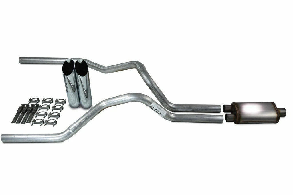 2.5" Dual Exhaust Kit for Ford F150 (2021–2025) Stainless Muffler Slash Tips
