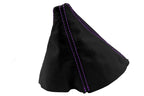 Carbon Fiber Manual Shift Boot Cover for Acura Integra (1994–2001) Purple Stitch