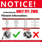 2X Front Wheel Hub & Bearing for Chevrolet Avalanche, Silverado 1500, GMC Yukon (2002–2013)