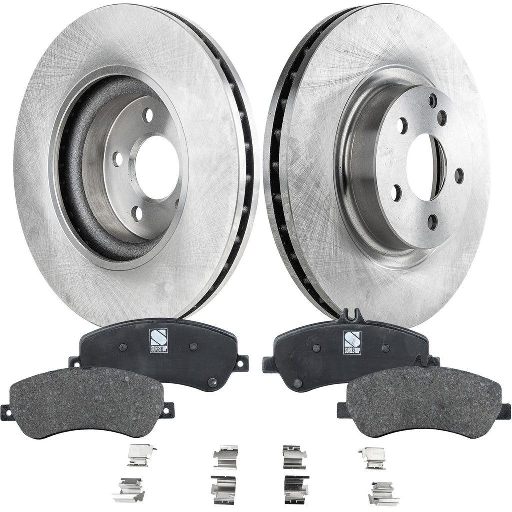 Front Brake Disc Rotor and Pad Kit for Mercedes Benz GLK350, GLK250 (2010–2015)