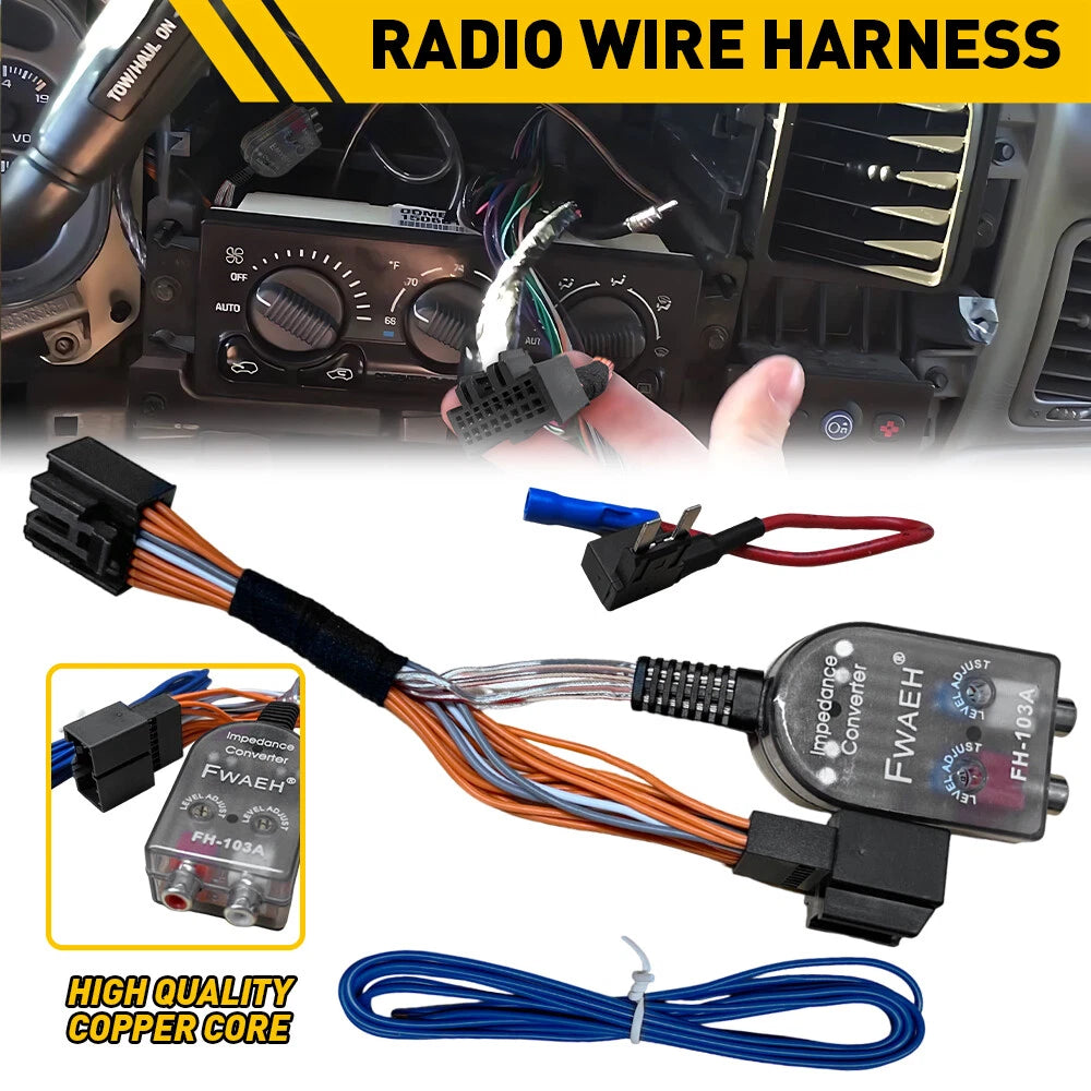Subwoofer Amplifier Wire Harness for Chevy GMC Cadillac (YYYY–YYYY)