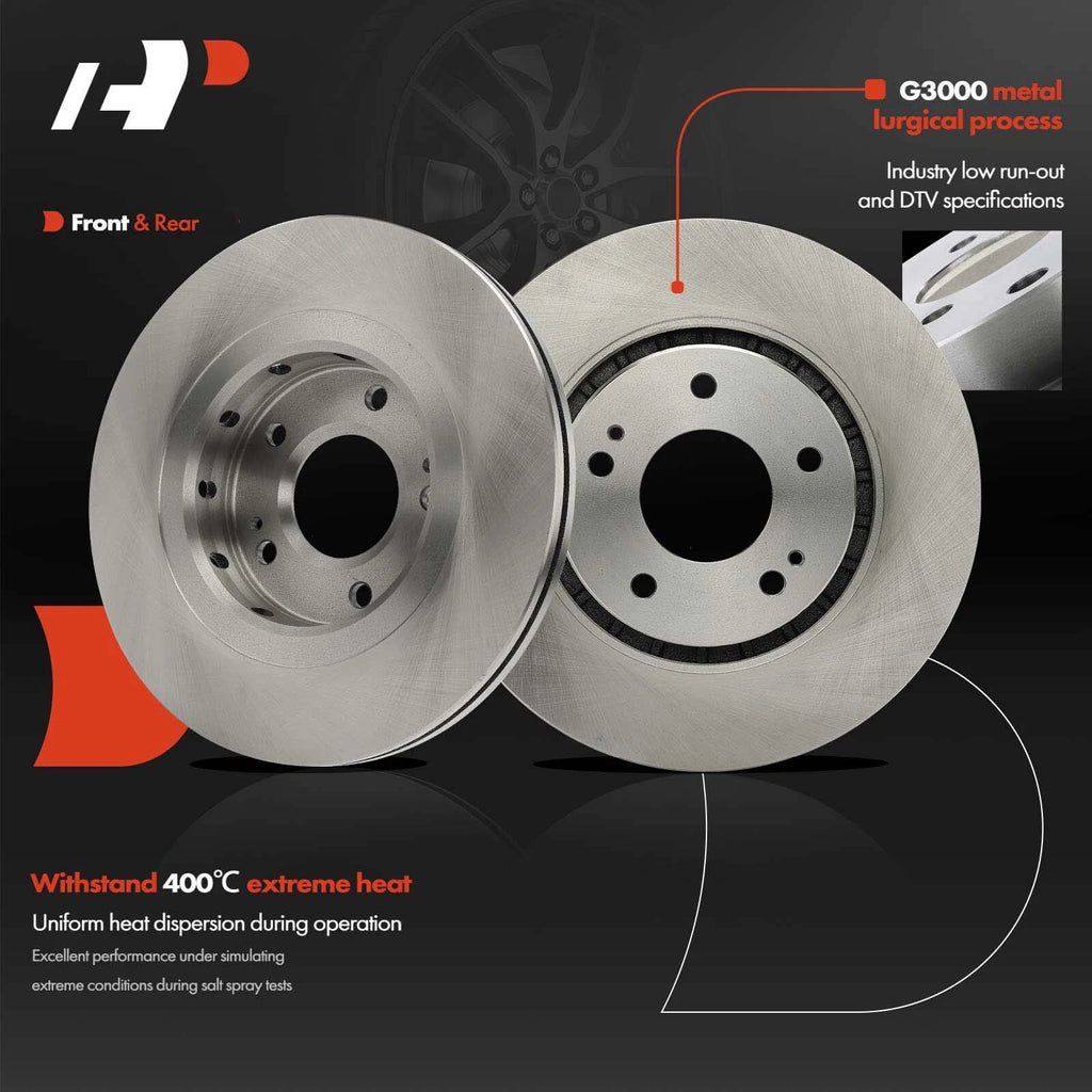 Set of 4 Disc Brake Rotors & Ceramic Pads for Mitsubishi Lancer