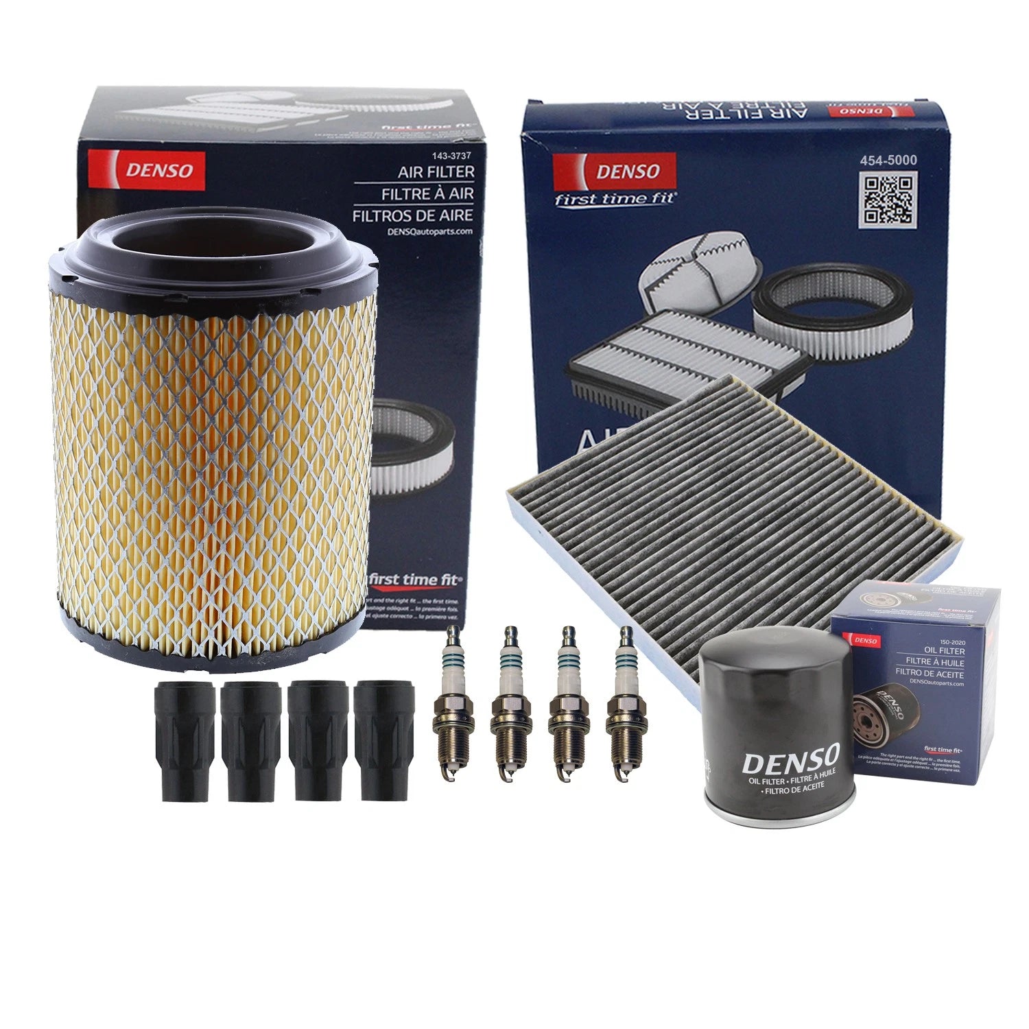 Denso Tune Up Kit 4 Spark Plugs & Boots for Dodge Caliber Compass Patriot (2007–2017)