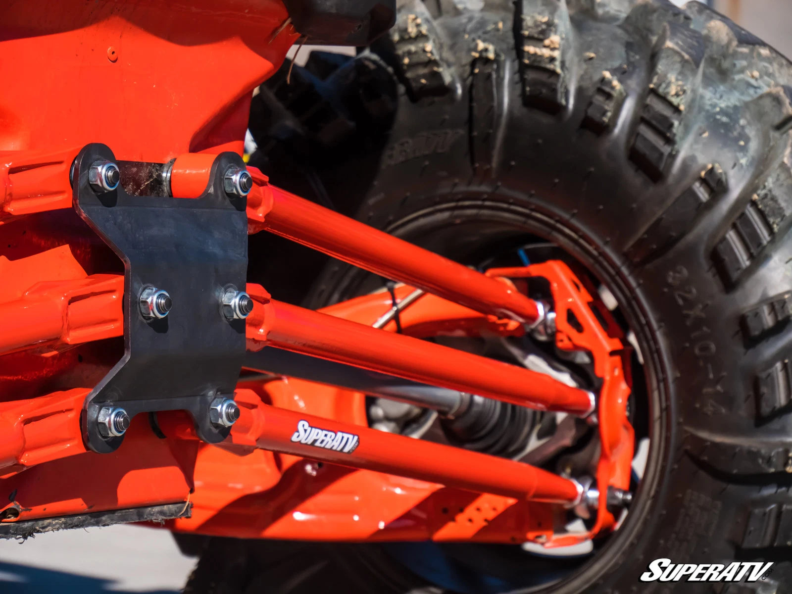 SuperATV Tubed Rear Radius Arms for Can-Am Maverick X3 (2017–2023) - Red