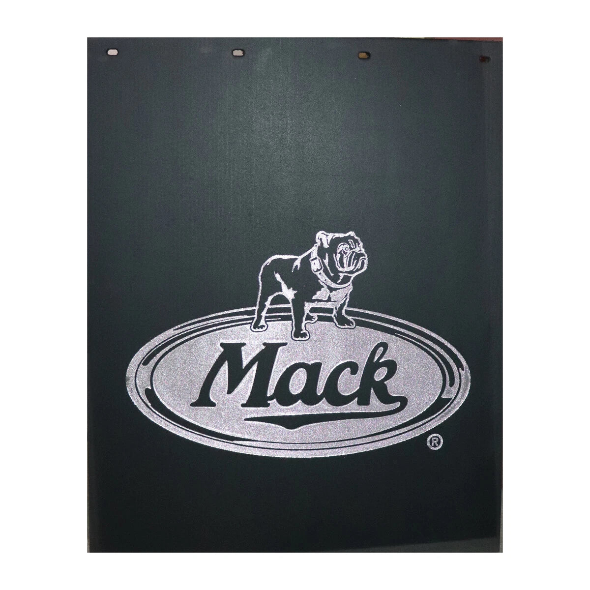 Set of 2 Poly Mudflaps for Mack 24 x 30 (Black/Silver Logo)