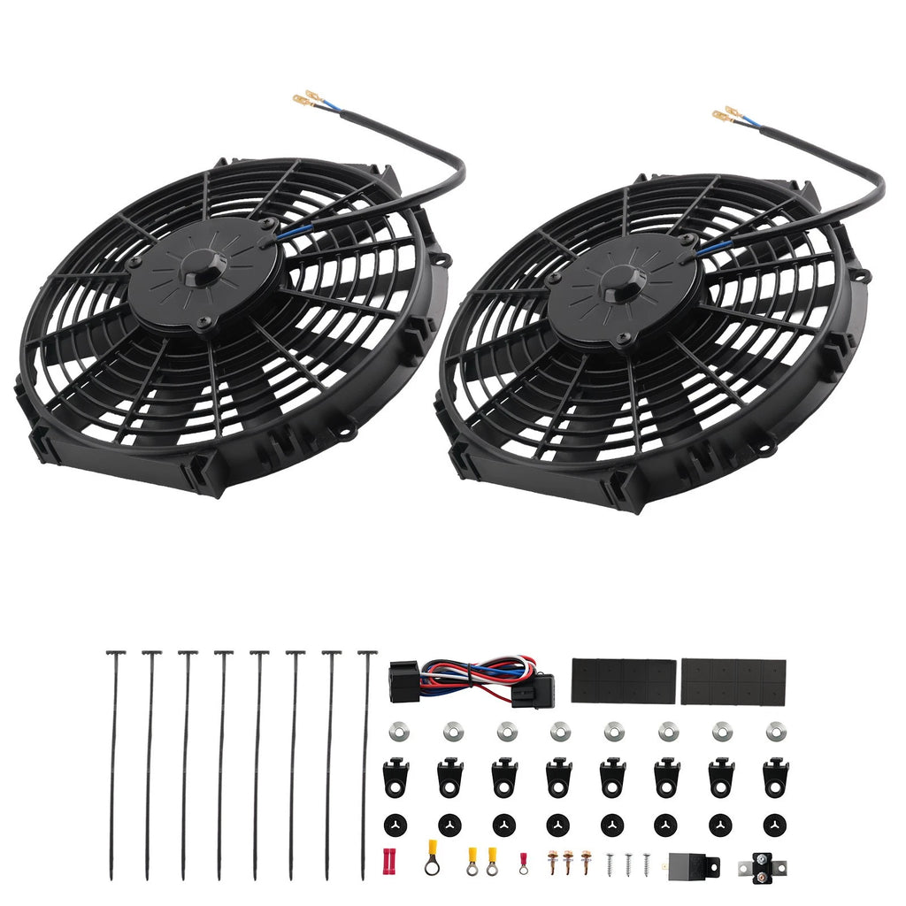 2X 12" Electric Radiator Cooling Fan 12V 80W for Universal Fit