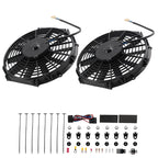 2X 12" Electric Radiator Cooling Fan 12V 80W for Universal Fit