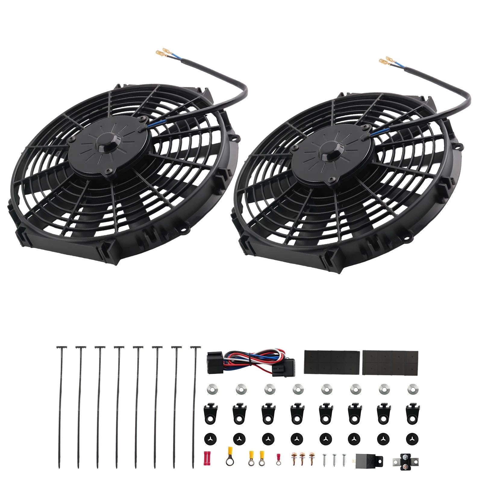 2X 12" Electric Radiator Cooling Fan 12V 80W for Universal Fit