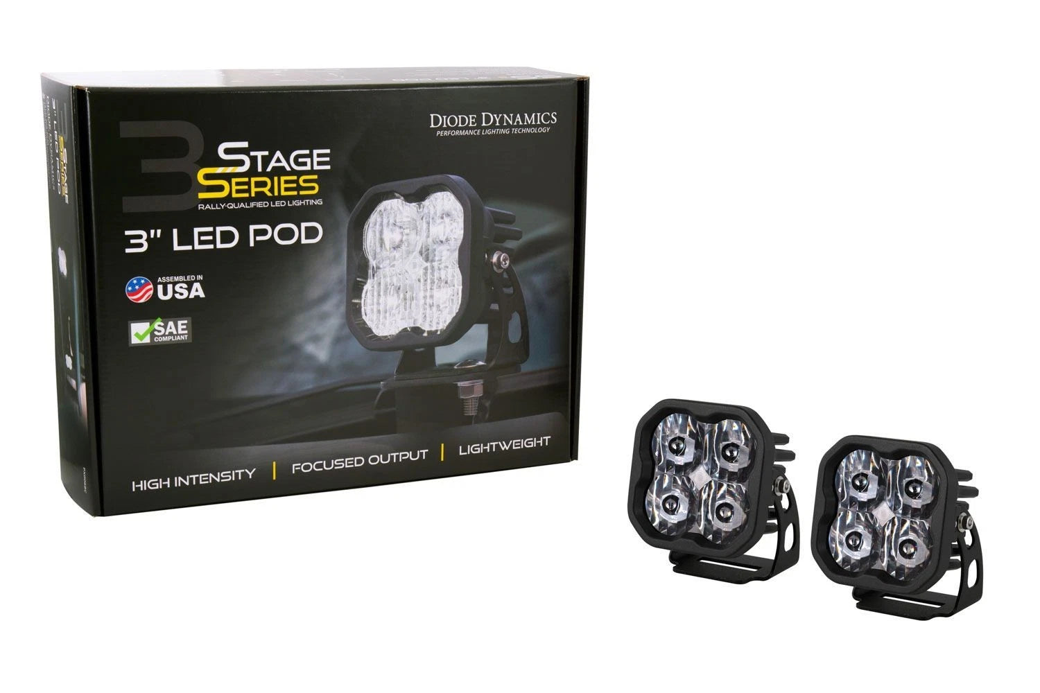 Diode Dynamics SS3 SAE Fog LED Pod Lights for Toyota Tacoma (2016–2023)