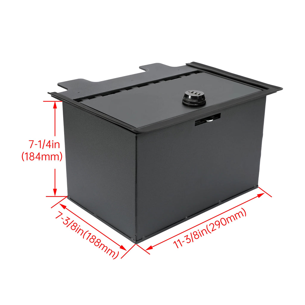 Center Console Storage Safe Box with Lock for Chevy Silverado GMC Sierra 1500 (2019–2023)