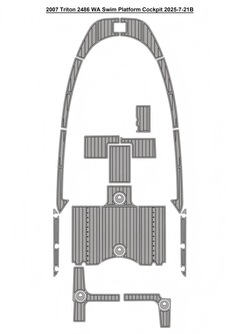 EVA Foam Teak Deck Flooring Mat for Triton 2486 WA (2007)