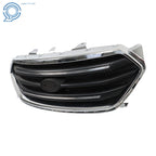 Front Upper Grille for Ford Taurus (2013-2019) Matte Black with Chrome Trim