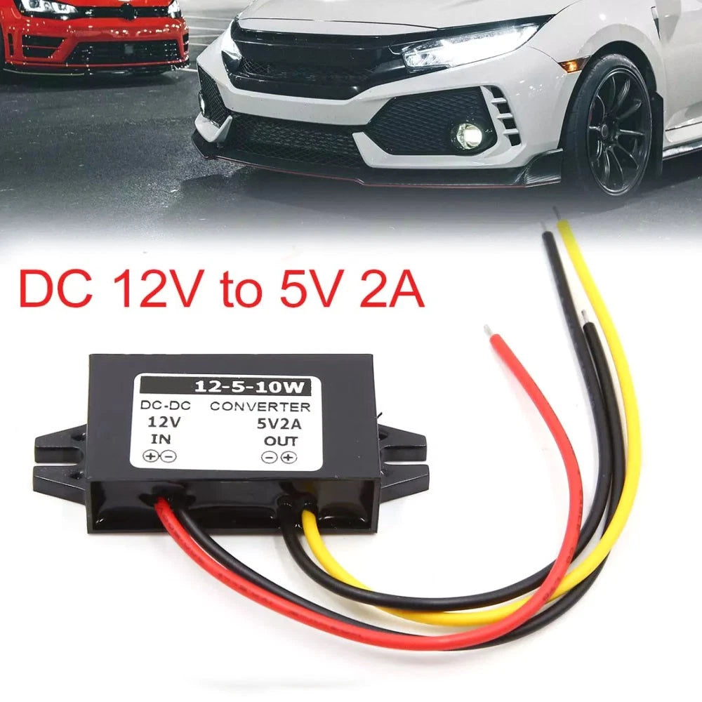 DC 12V to 5V 2A Power Supply Transformer for Car Auto
