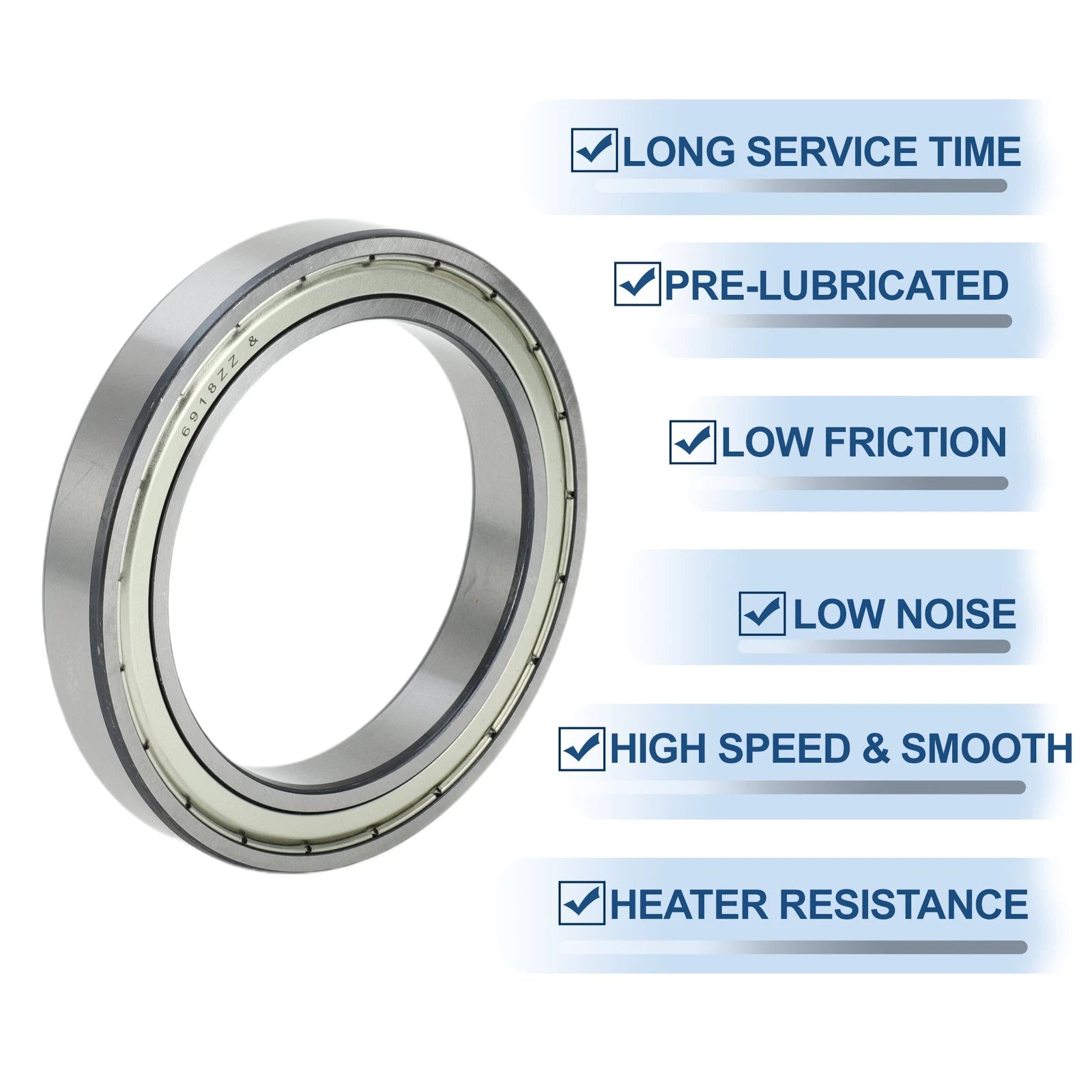 Deep Groove Ball Bearing 6918ZZ for Scooter Skateboard Wheel (90x125x18mm)