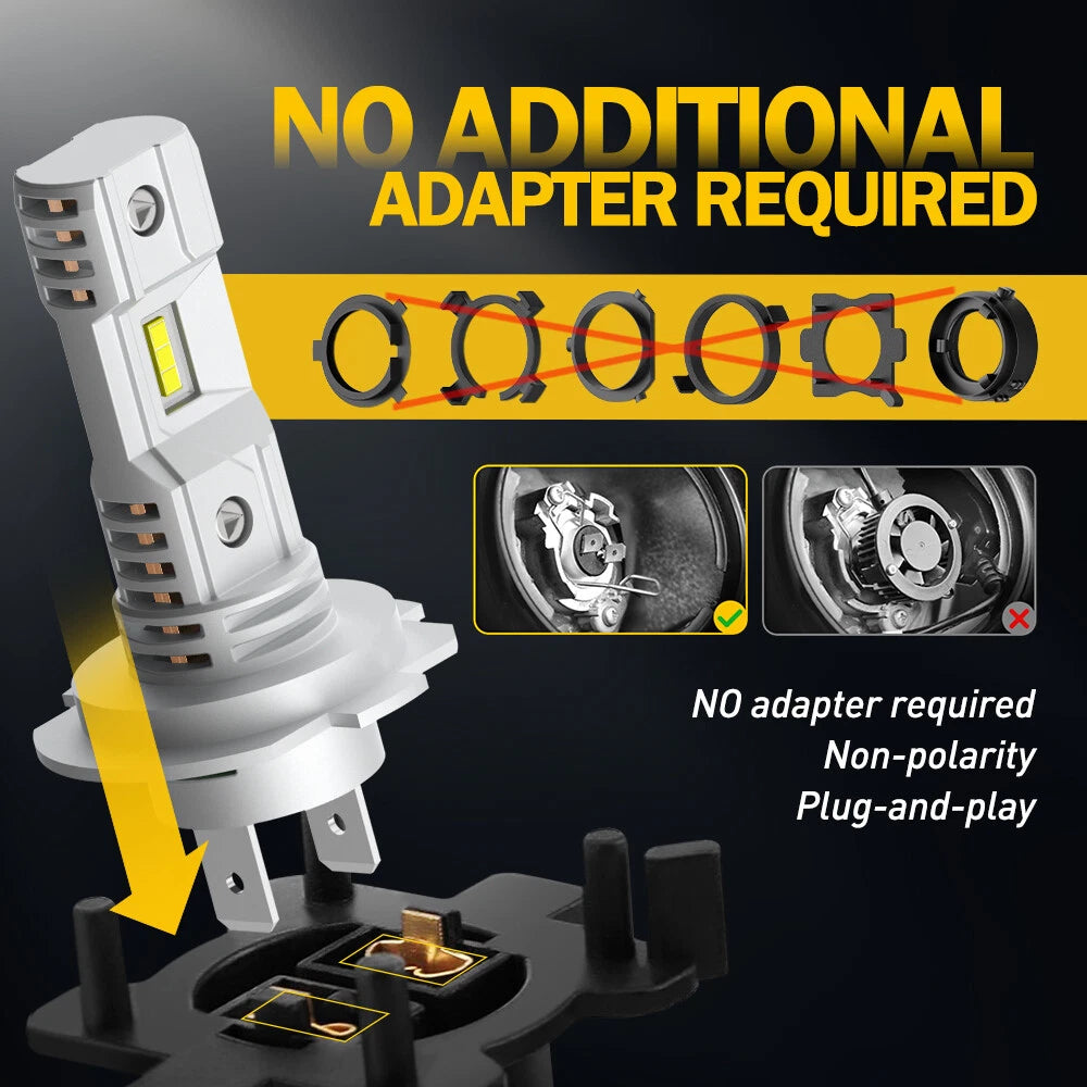 AUXITO H7 LED Headlight Bulb Kit for Cars (6500K)