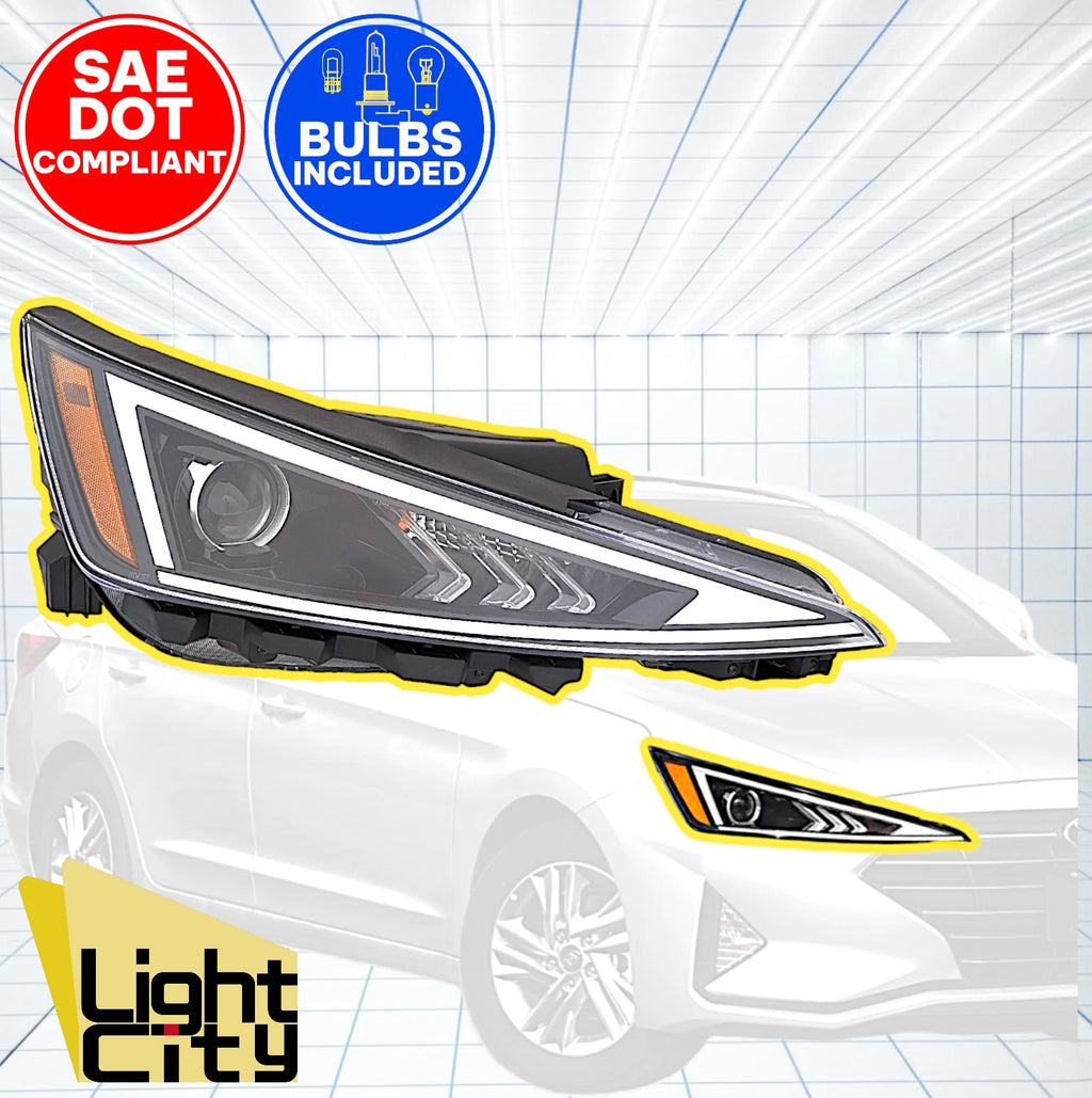 Projector Halogen Headlight RH for Hyundai Elantra Sedan (2019–2020)