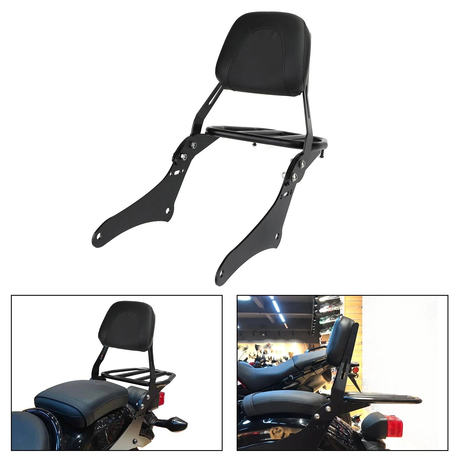 Sissy Bar Backrest Luggage Rack for Honda Rebel CMX300 CMX500 (2017–2025)