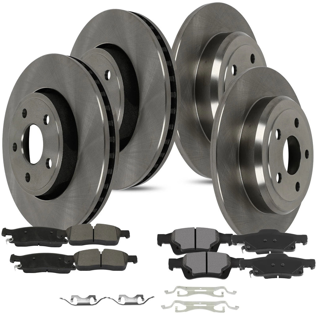 Front Rear Rotors & Pads for Dodge Durango (2011–2020) 330mm Diameter