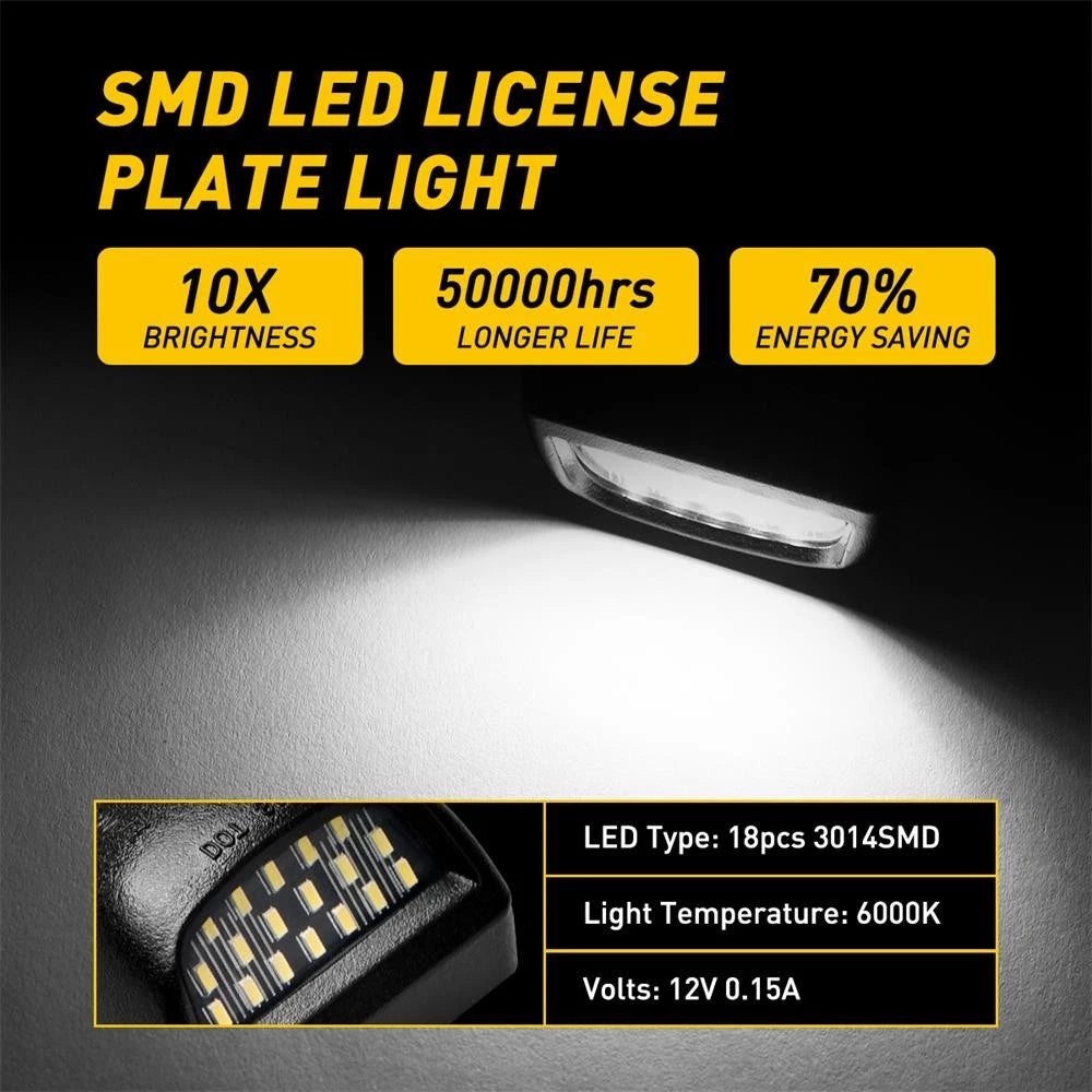 2X LED License Plate Lights for Chevy Silverado GMC Sierra 1500 2500 (EOH)