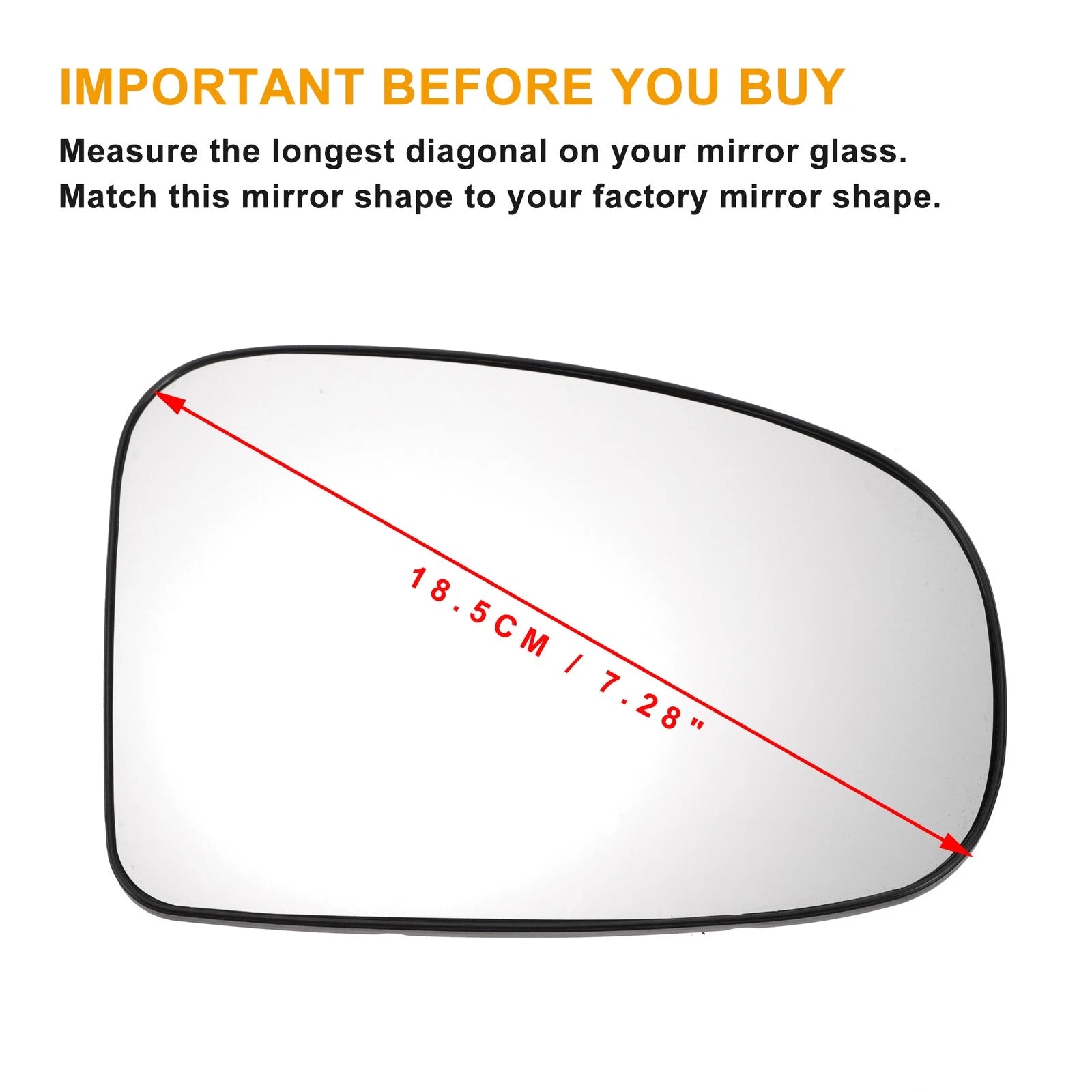 Right Side Heated White Mirror Glass for Toyota Prius (2009–2016)