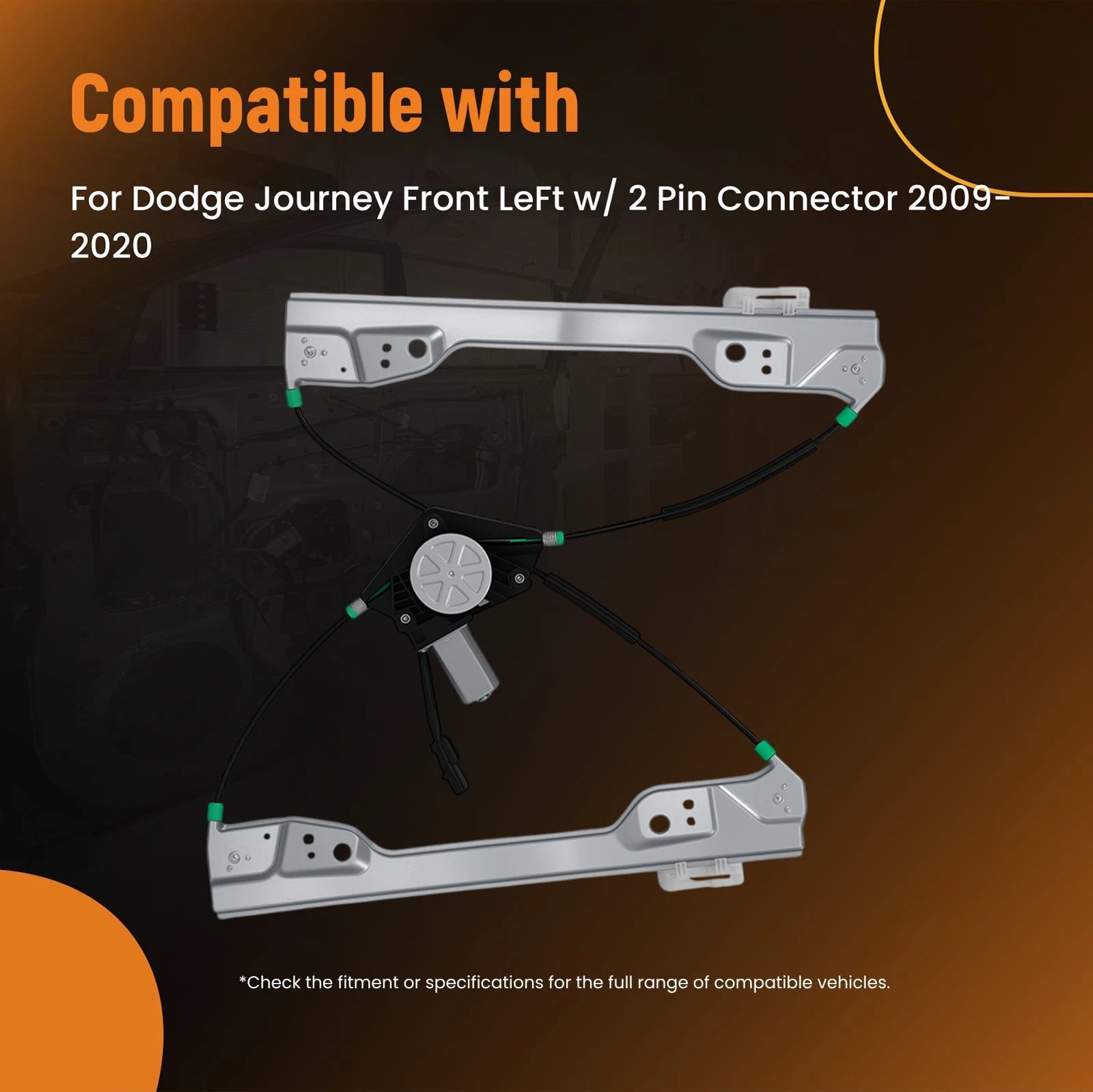 Front Left Power Window Regulator for Dodge Journey (2009–2020) 2Pin