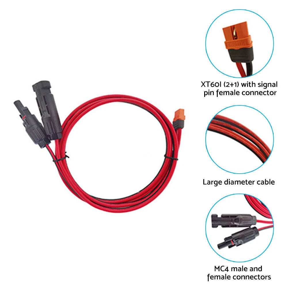 XT60i Adapter Cable for Solar Panel (12AWG, 150CM)