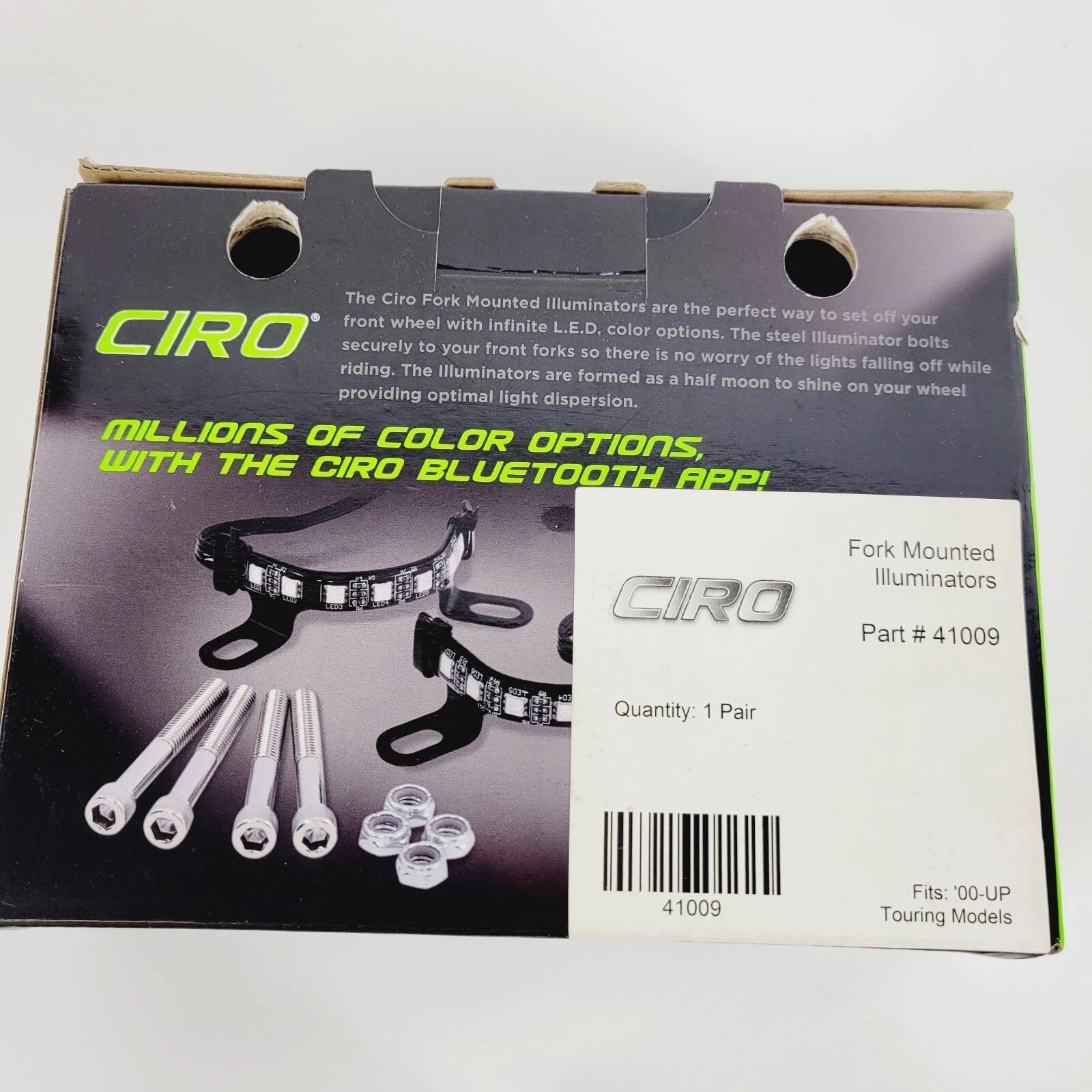 Ciro Fork Mounted Illuminators 41009 for Harley Davidson Touring (2000–Up)