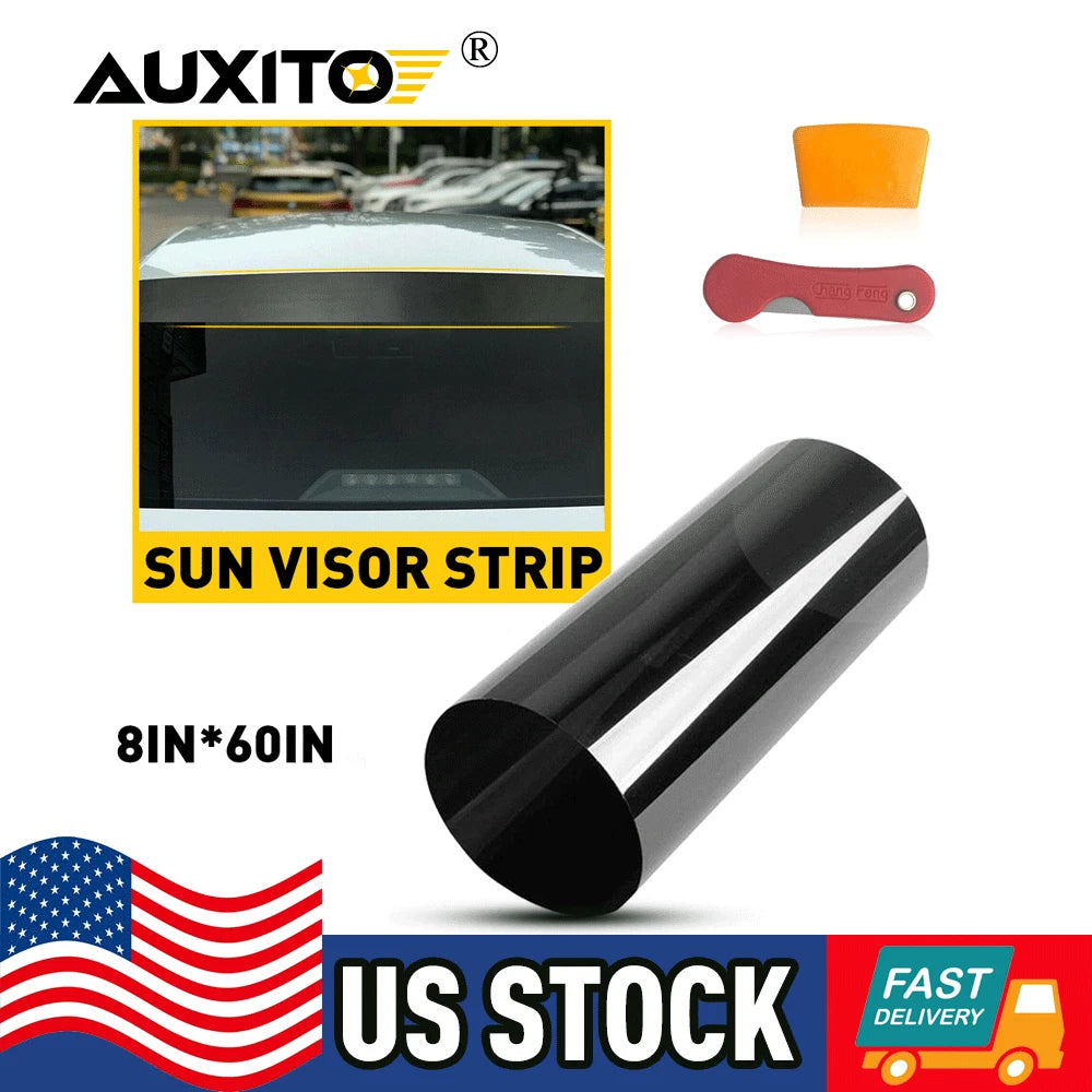 Matte Black Vinyl Windshield Banner Decal for Universal Fit (YYYY–YYYY)