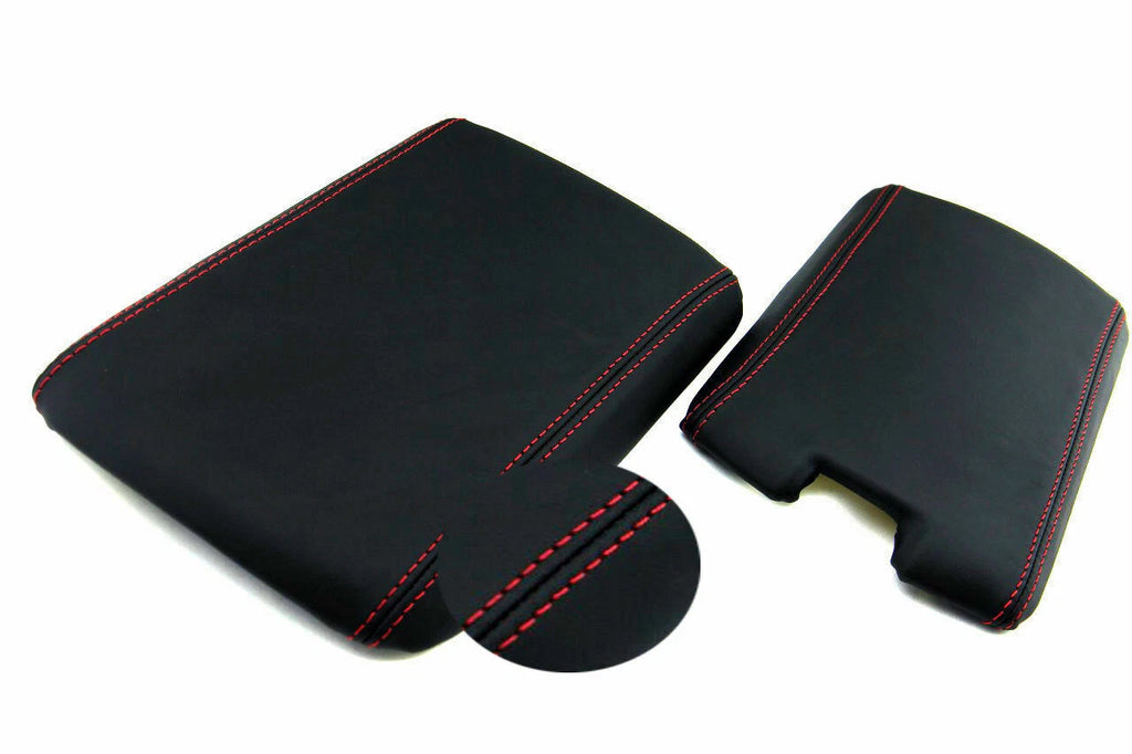 Center Console Lid Armrest for Mazda RX-8 (2004–2008) Black Red Stitch