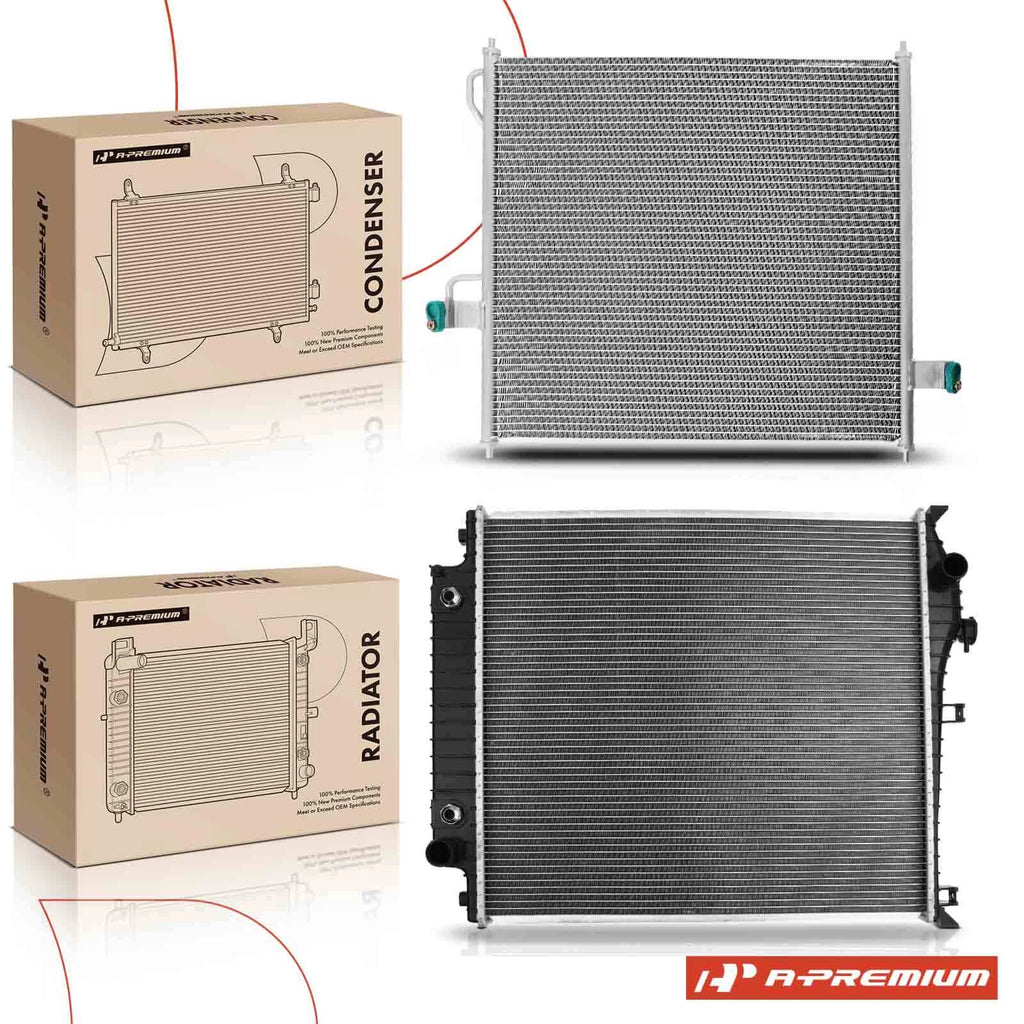 2Pcs Radiator & AC Condenser Cooling Kit for Ford Explorer (2002–2010)
