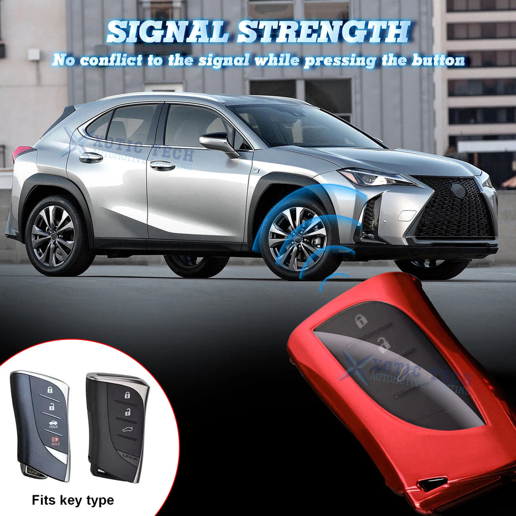 Red Soft TPU Full Protect Key Fob Shell for Lexus ES250 ES350 (2019-2025)