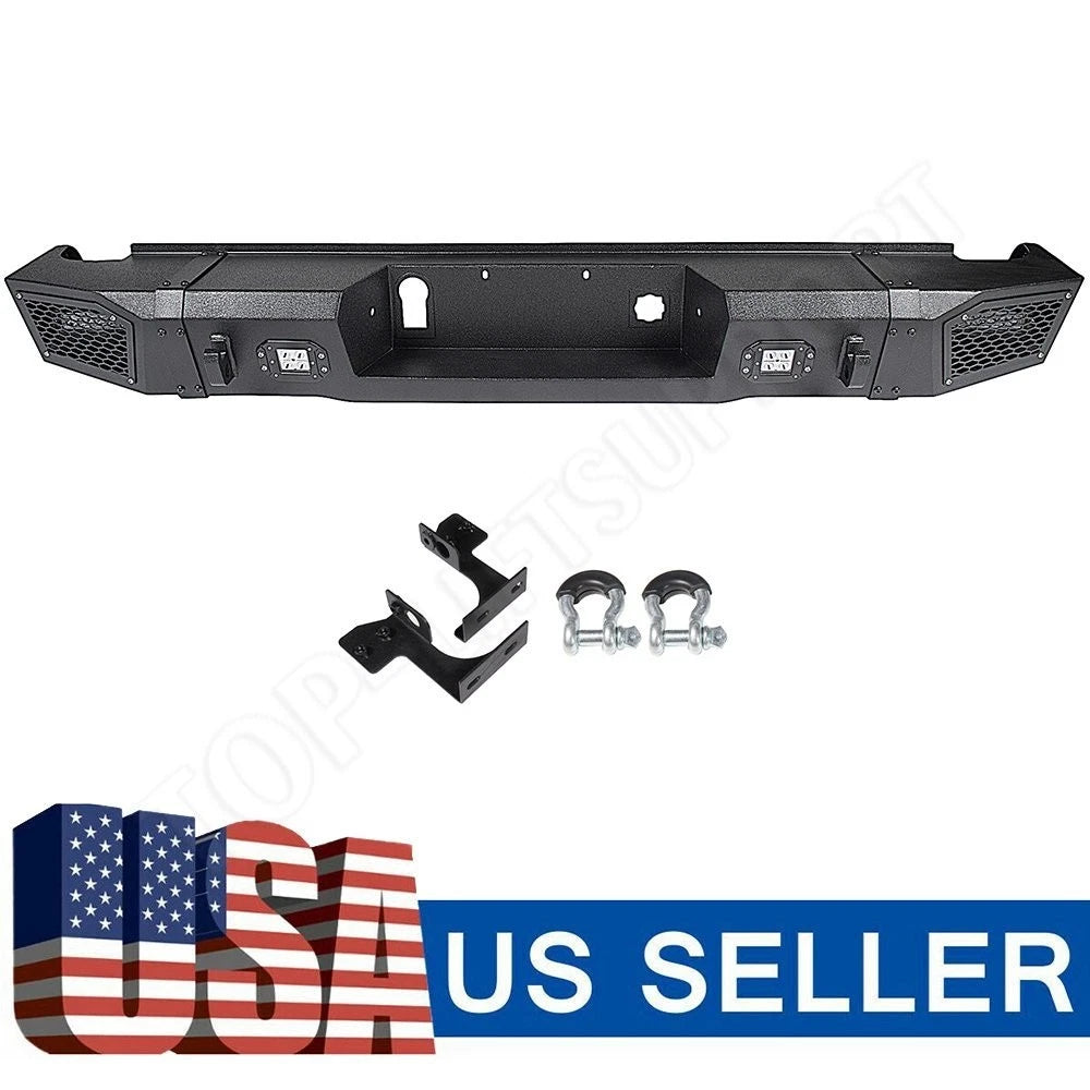 Textured Heavy Full Width Rear Bumper with LEDs for Chevy Silverado 2500 (2015–2017)