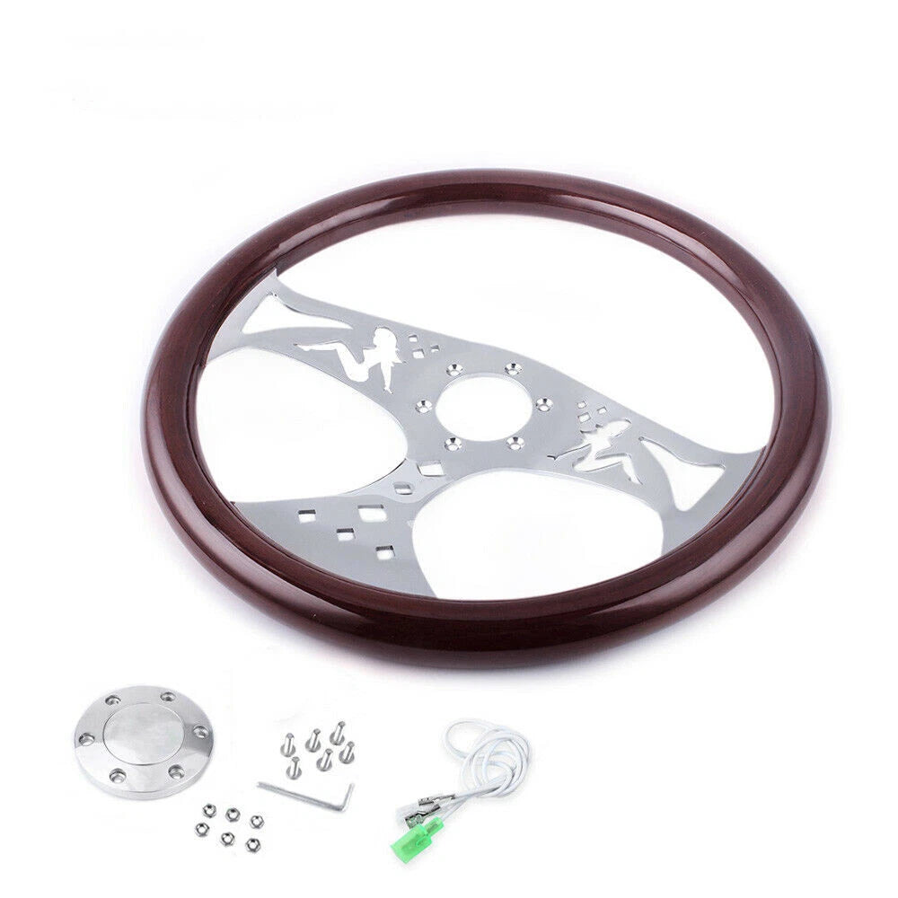 15" Classic Wood Grain Deep Dish Steering Wheel