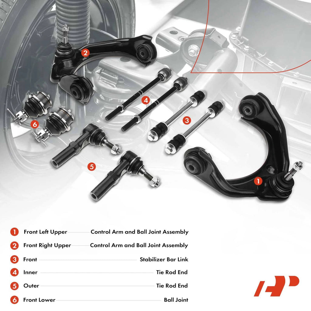 10x Front Control Arm Sway Bar Link Tie Rod for Ford Explorer (1996-2010)