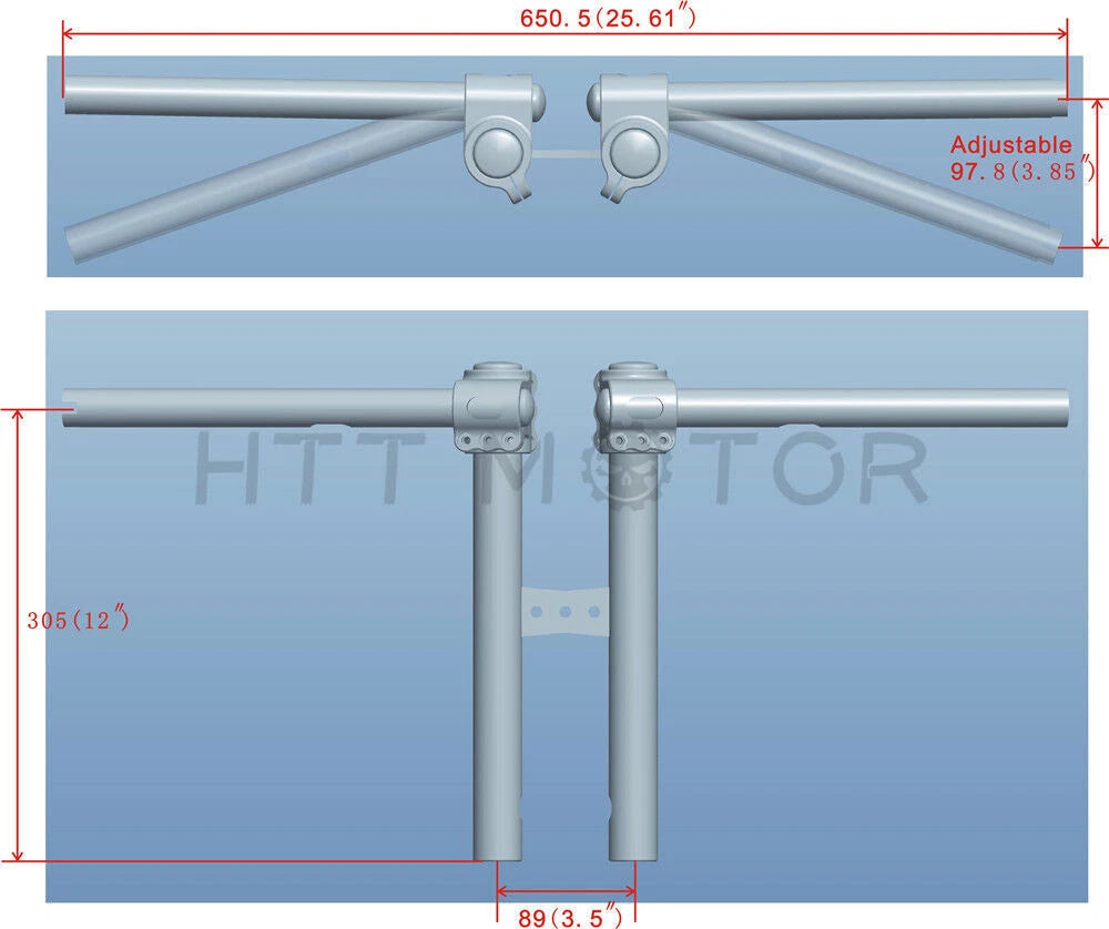 12" Adjustable Handlebar for Harley Dyna FXR Sportster